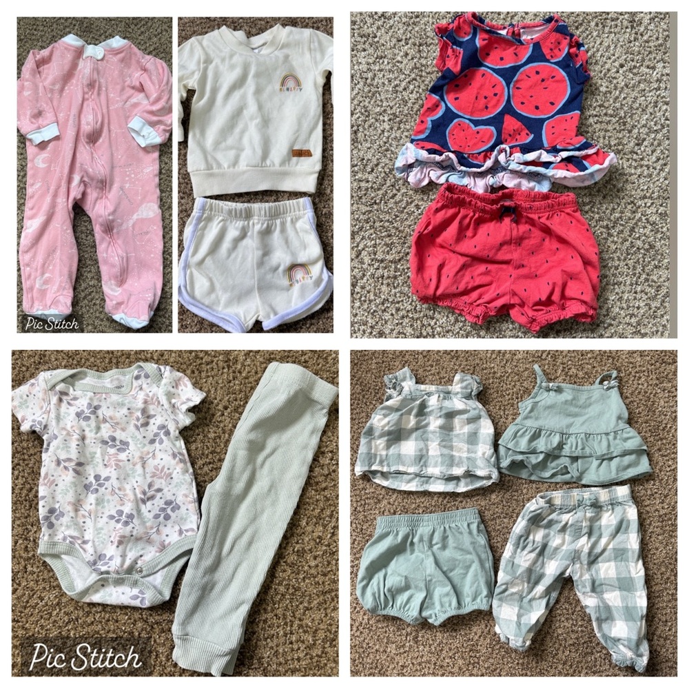 Bundle of 6 baby girl outfits 6-9 month